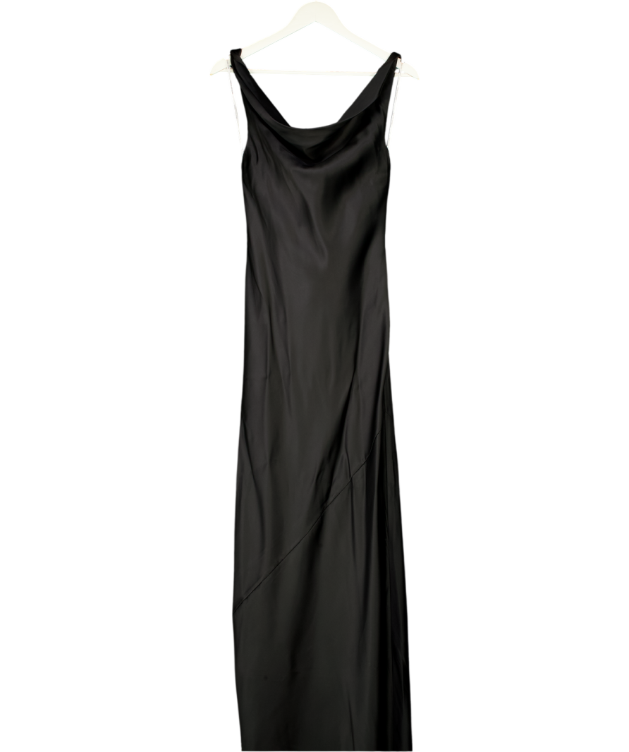 Camilla And Marc Black Satin Artemis Maxi Dress UK 8