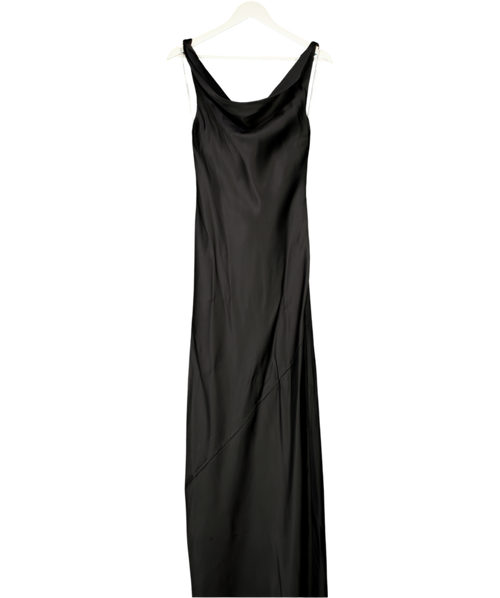 Camilla And Marc Black Satin Artemis Maxi Dress UK 8