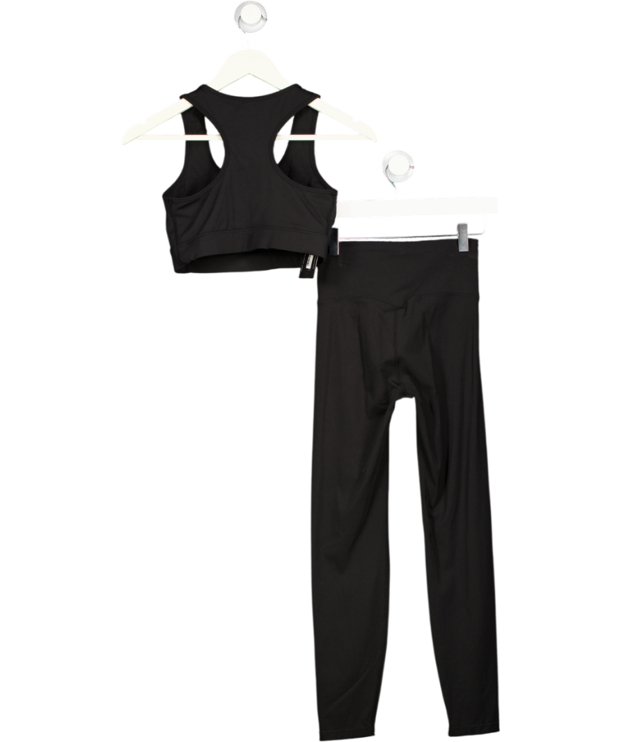 ADANOLA 2-piece Black Sports Club Active Leggings & Bra Top UK S