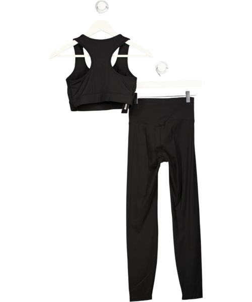 ADANOLA 2-piece Black Sports Club Active Leggings & Bra Top UK S