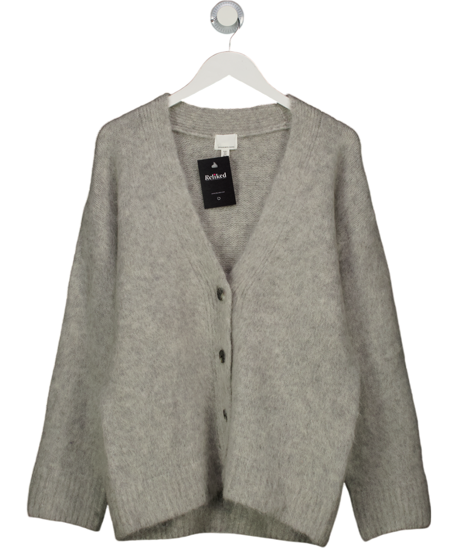 H&M Premium Oversize Mohair/wool Blend Grey Cardigan UK S
