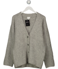 H&M Premium Oversize Mohair/wool Blend Grey Cardigan UK S
