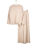 MINT VELVET Beige 2-piece Wool / Alpaca Blend Knitted Loungewear Set UK XS