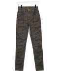 DONNA IDA Green Camo Print Rizzo The High Top Ankle Skinny Jeans W24