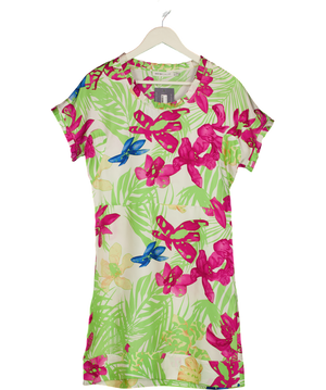 SEE BY CHLOE Cream Floral 100% Silk Tea Dress UK 10