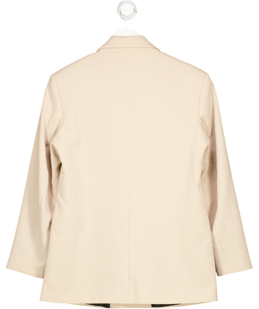 ZARA Beige Oversized Double Breasted Blazer UK XS