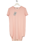 GYMSHARK Slounge Super Soft  Crescent T-shirt Dress - Blush Nude UK XS