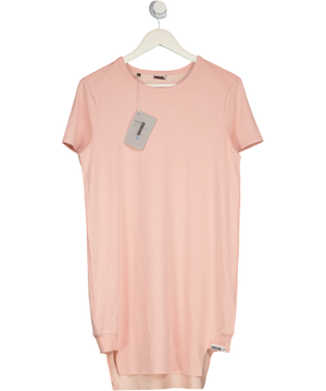 GYMSHARK Slounge Super Soft  Crescent T-shirt Dress - Blush Nude UK XS