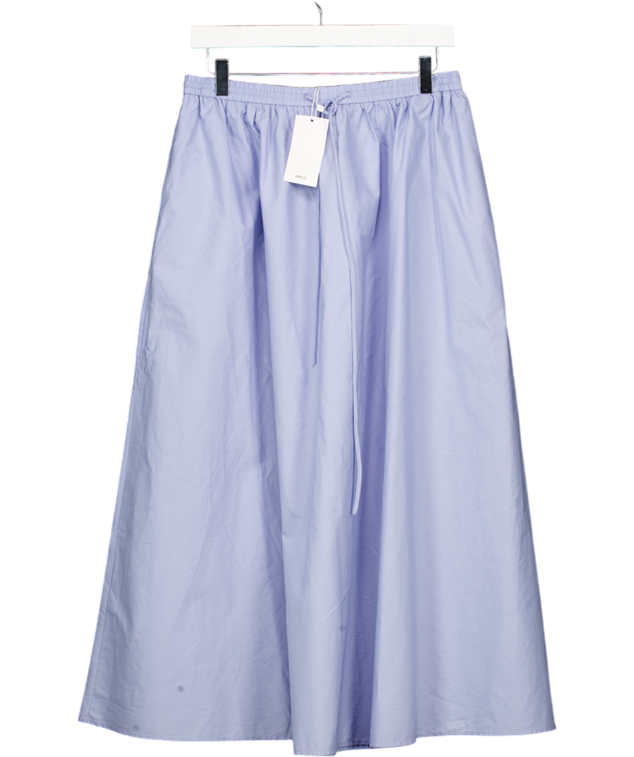 MANGO Baby Blue  Flared Cotton Skirt UK S