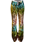 HALPERN Multicoloured Sequin Embellished Wide Leg Trousers Fr40 UK 12