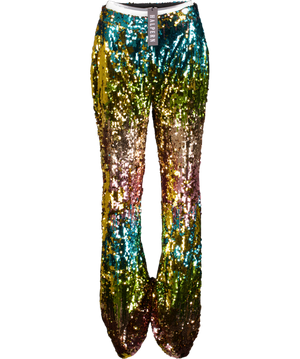 HALPERN Multicoloured Sequin Embellished Wide Leg Trousers Fr40 UK 12