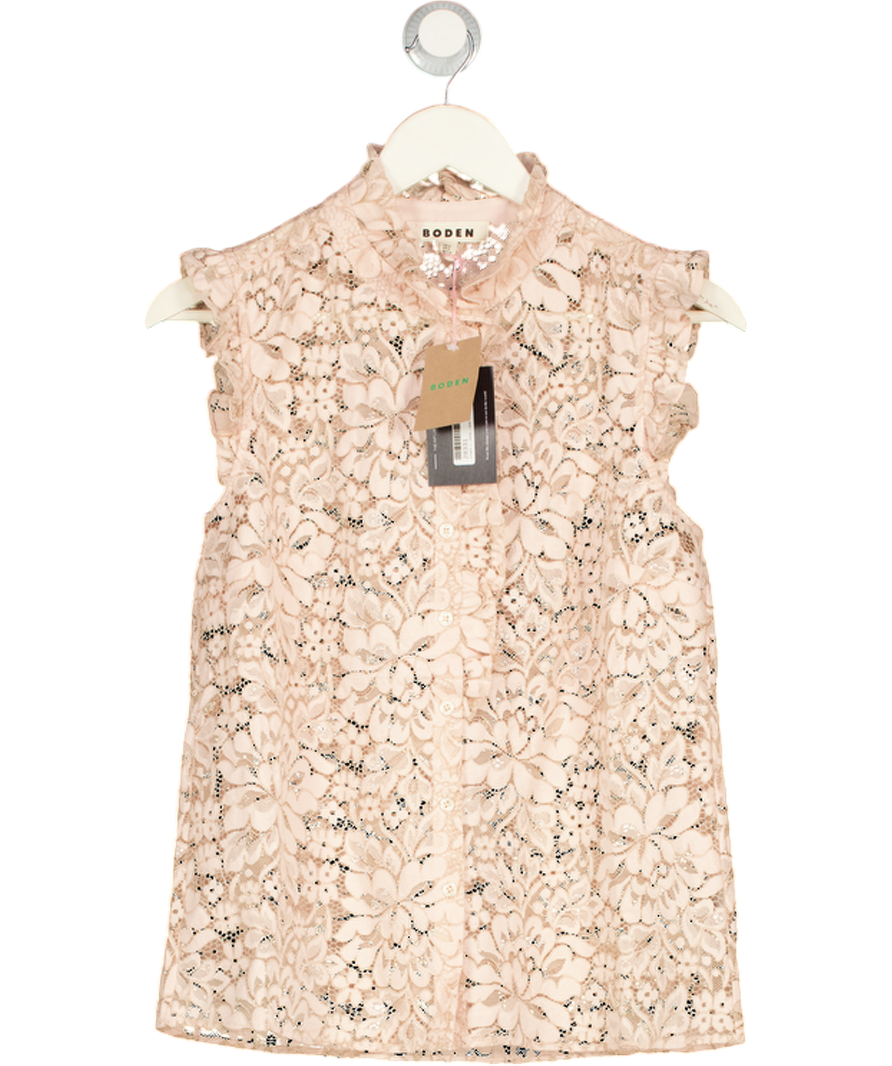 BODEN Isabel Sleeveless Lace Top Pale Pink UK 8
