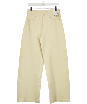 GAP Cream High Waisted Stride Wide-leg Jeans W28