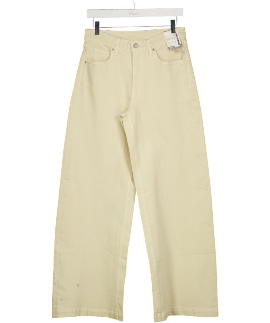 GAP Cream High Waisted Stride Wide-leg Jeans W28