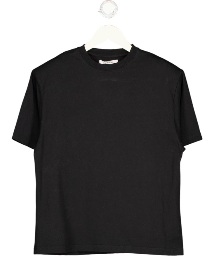 LIS BONNE ATELIER Black 100% Cotton The Statement T-shirt With Shoulder Pads. UK S/M