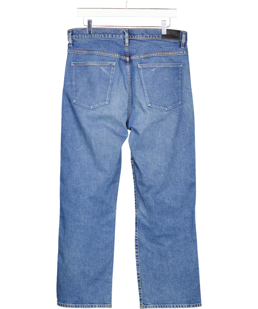 GoldSign Blue Cotton Relaxed Leg Cropped Jeans W30