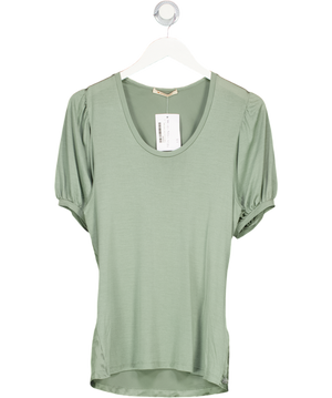 BOSS Sage Green Puff Sleeve T-shirt UK M