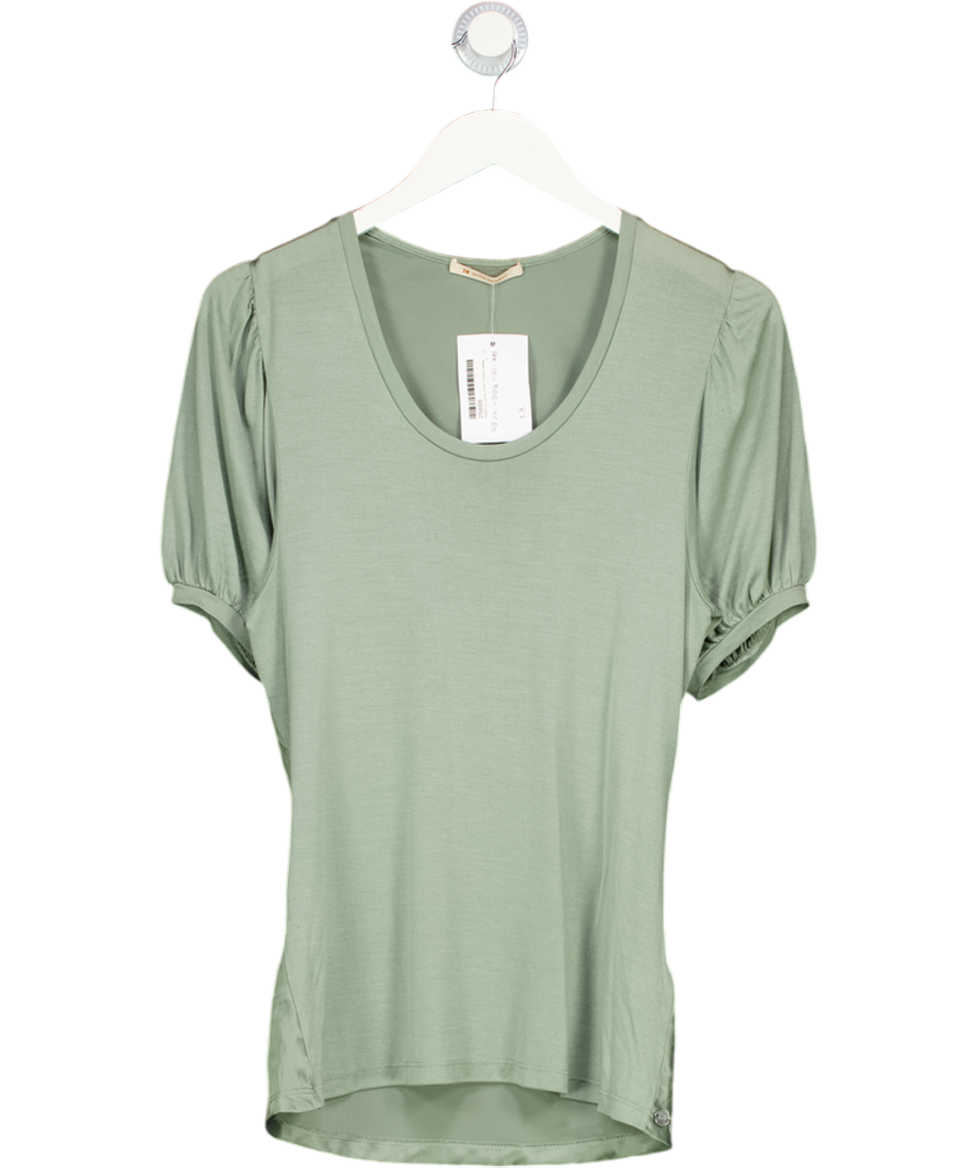 BOSS Sage Green Puff Sleeve T-shirt UK M