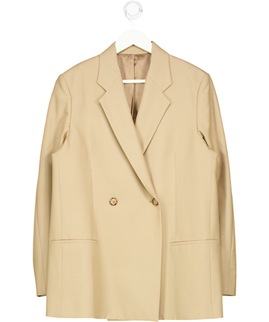 Totême Beige Camel Oversized Double-breasted Blazer UK 10