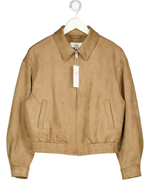 M&S Brown Suedette Harrington Jacket UK 8