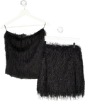 Next Black Tinsel Fringe Bandeau Faux Feather Set UK 8