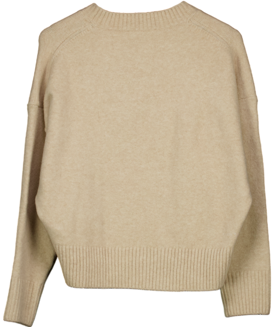 ZARA Beige Supersoft Wool Blend Crew Neck Jumper UK M