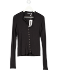 WEEKDAY Black Slim Long-sleeved Buttoned Cardigan UK L