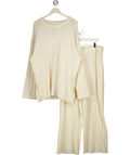 H&M MAMA Cream Cable-knit Oversized Jumper And Trouser Co-ord Set UK XXL