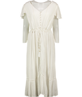 YOURS White / Metallic Striped Tassell Detail Midi Dress UK 20