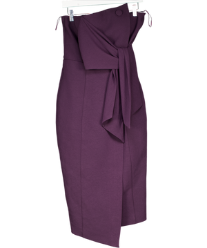 Misha COllection Misha Collection Purple Bandeau Drape Detail Pencil Dress UK 10