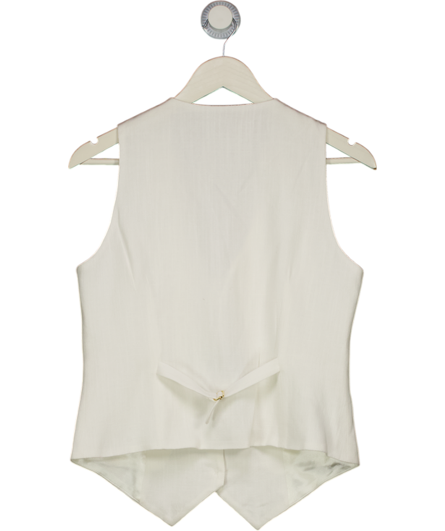 HOLLAND COOPER Hampton Waistcoat Oyster White Linen UK 10