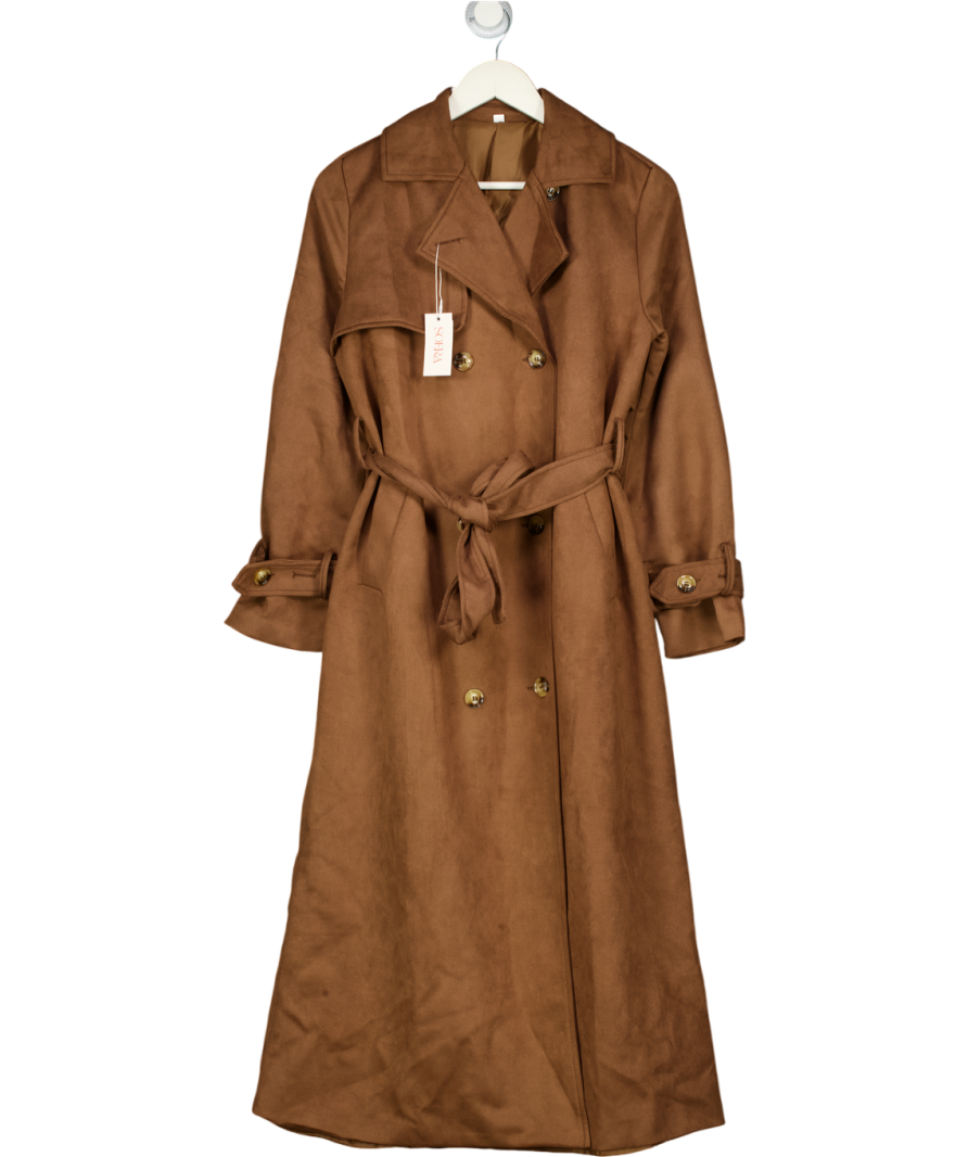 SOERA Tan Brown Faux Suede Trench Coat UK S