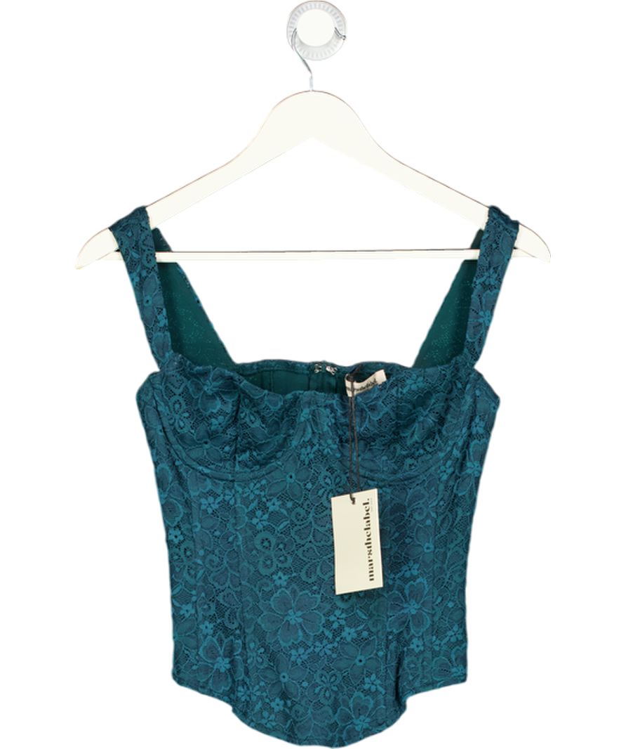 Mars the Label Blue The Cinched Lace Corset In Teal UK 10