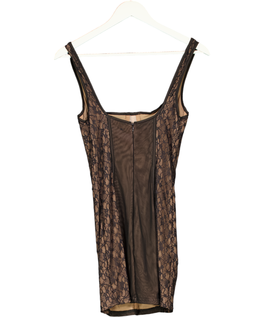 White Fox Black Lace Detail Corset Mini Dress UK S