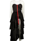 COU COO Black Ruched Tiered Bandeau High-low Top UK XS