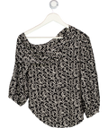 SALONI Black Silk Spotted cowl neck top UK 8