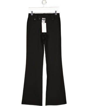 TIGER MIST Black Kittie Low Waisted Tailored Button Detail Flared Trouser UK XS