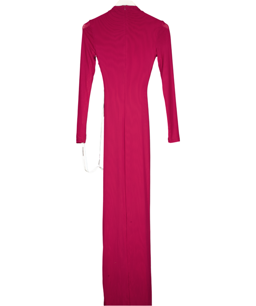 BBX Brand Aluya Mesh Maxi Dress - Deep Cherry Red UK 10