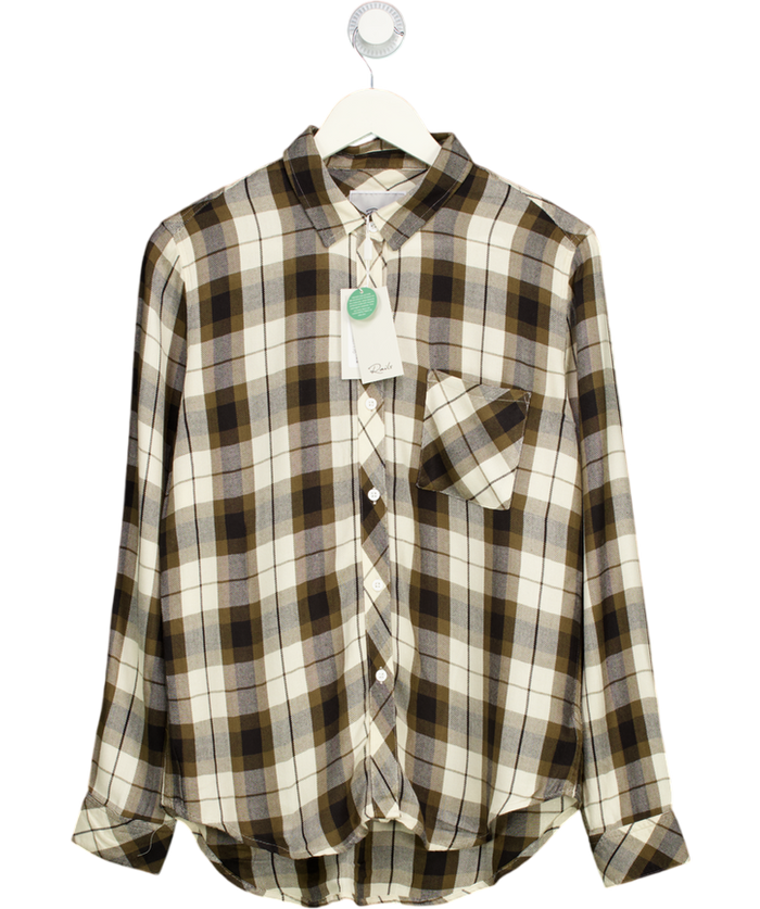 RAILS Olive Green / Cream Check Ultra-soft Malin Shirt UK S