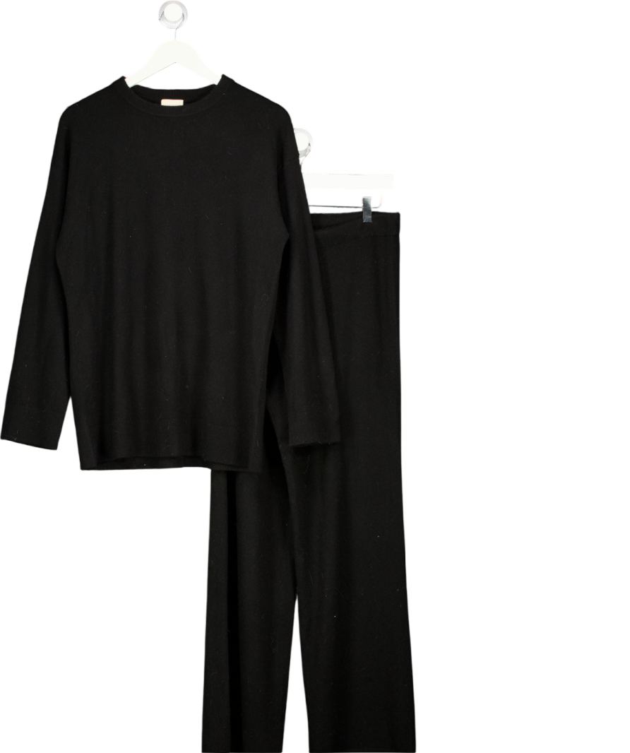 H&M 2-piece Black 100% Cashmere Sweater And Jogger Set UK XS/S