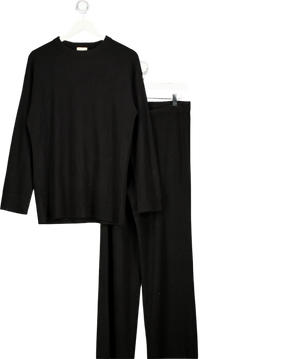 H&M 2-piece Black 100% Cashmere Sweater And Jogger Set UK XS/S