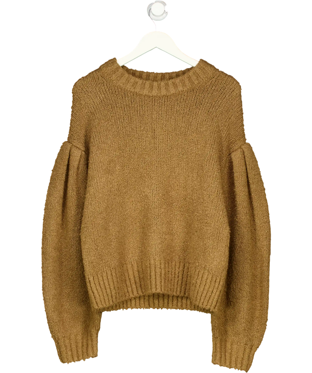 & Other Stories Brown Oversized Boucle Knit Jumper UK L