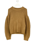 & Other Stories Brown Oversized Boucle Knit Jumper UK L
