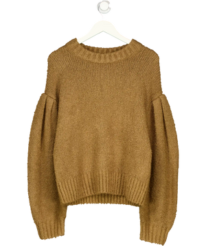 & Other Stories Brown Oversized Boucle Knit Jumper UK L