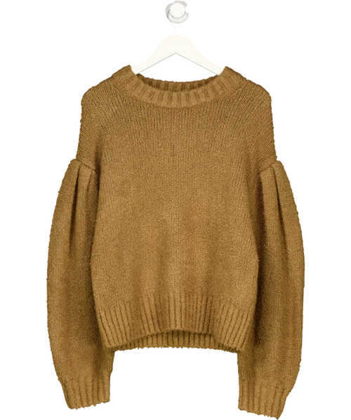 & Other Stories Brown Oversized Boucle Knit Jumper UK L