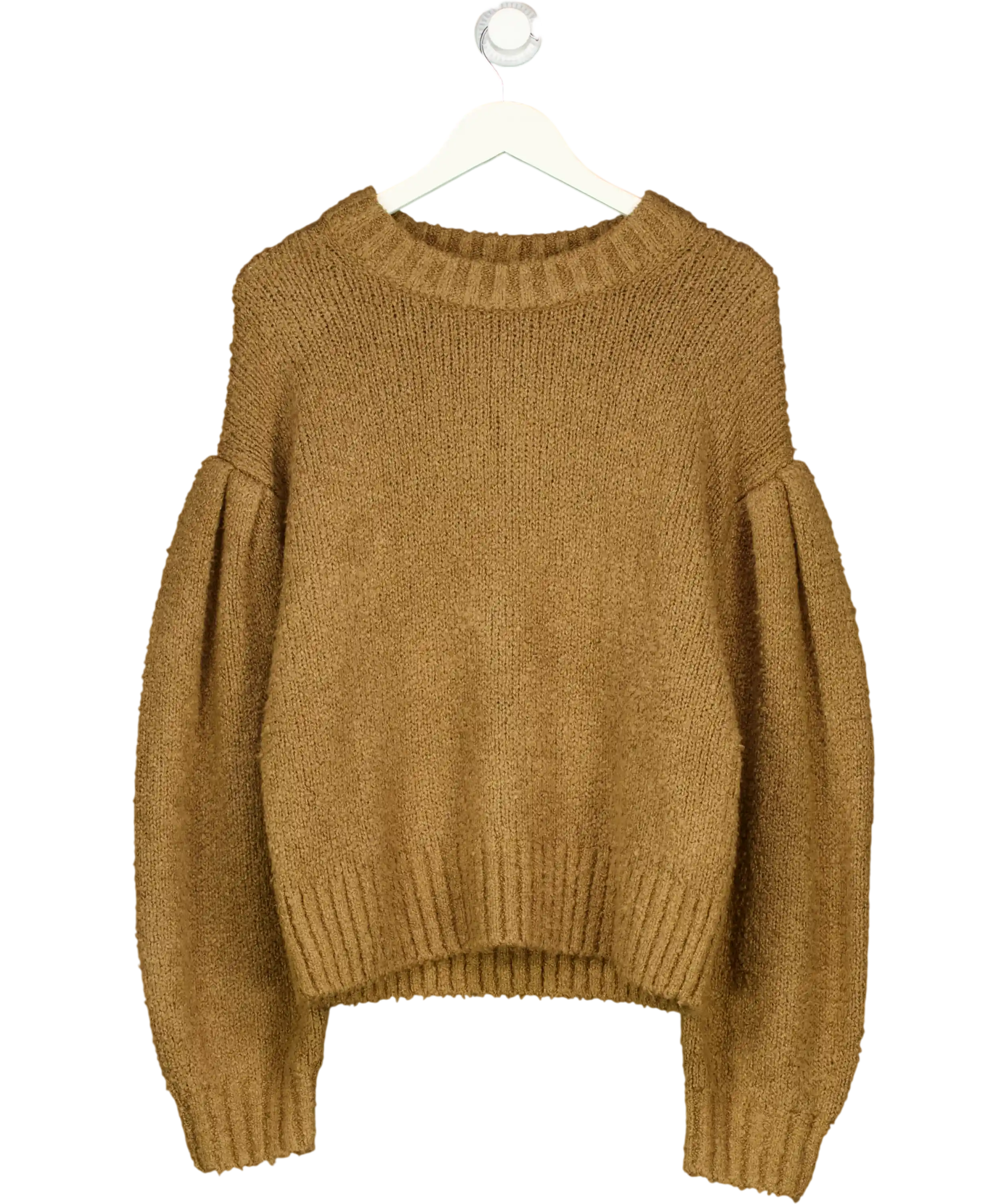 & Other Stories Brown Oversized Boucle Knit Jumper UK L