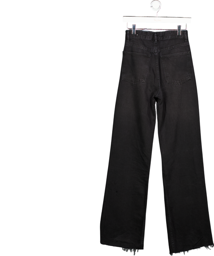 ZARA Black High-waist Wide-leg Jeans UK 6