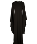 CLUB L LONDON Modena Black Waterfall Sleeve Maxi Dress UK 6