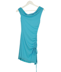 TIGER MIST Turquoise Blue Mesh Ruched Side Mini Dress UK XS