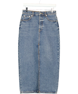 ZARA Blue Denim Pencil Skirt UK S